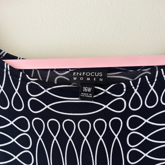 Enfocus Studio Black and White Loop Pattern Dress - Picture 9 of 13